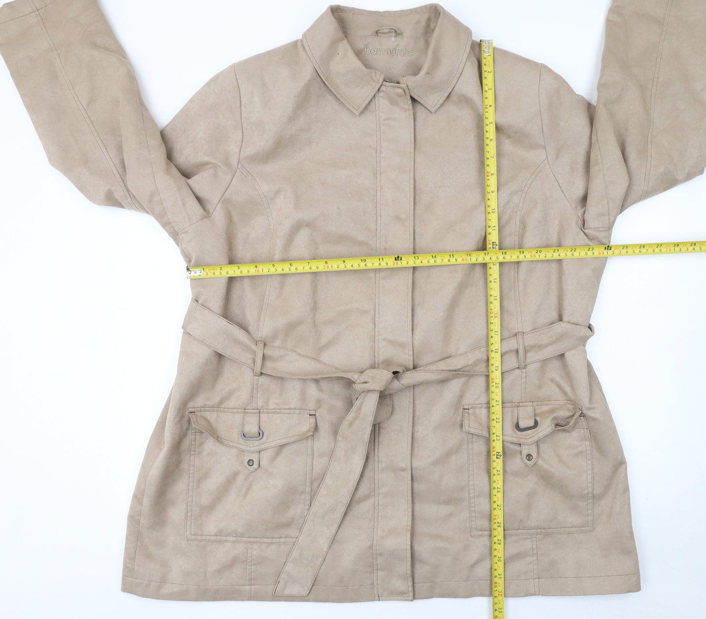 Bonmarche Women Beige Belted Trench Coat Size XL