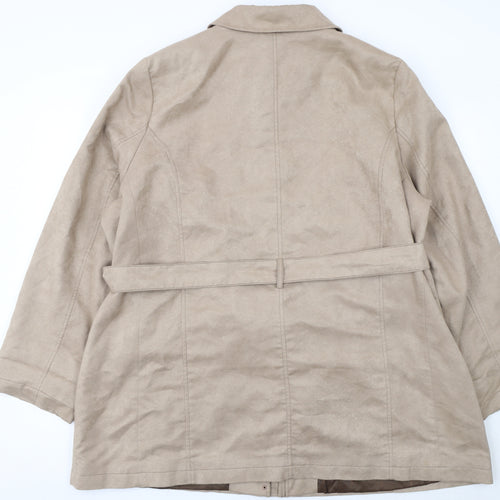 Bonmarche Women Beige Belted Trench Coat Size XL