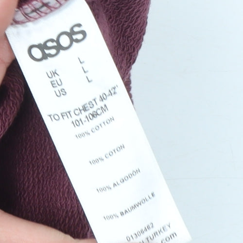 ASOS Men's Red Polka Dot Cotton Crew Neck Sweatshirt Size L