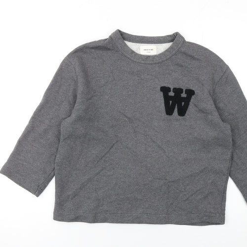 Wood Wood Women Grey XS Pullover Sweatshirt with W Logo