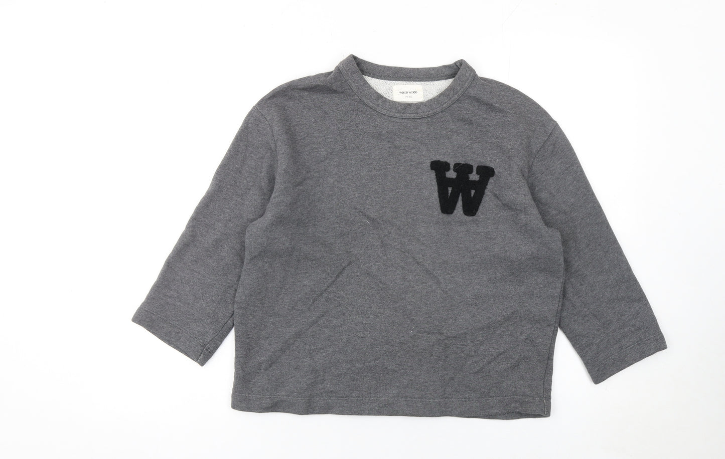 Wood Wood Women Grey XS Pullover Sweatshirt with W Logo