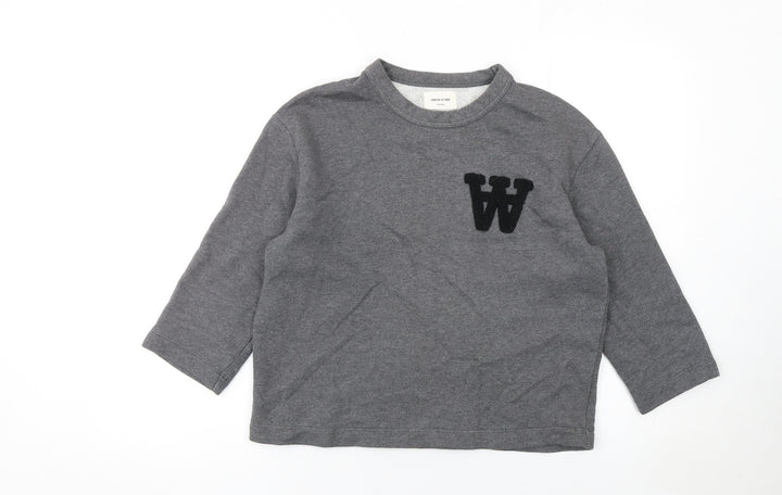Wood Wood Women Grey XS Pullover Sweatshirt with W Logo