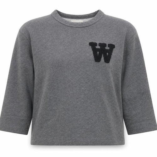 Wood Wood Women Grey XS Pullover Sweatshirt with W Logo