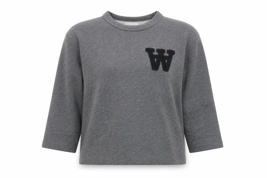 Wood Wood Women Grey XS Pullover Sweatshirt with W Logo