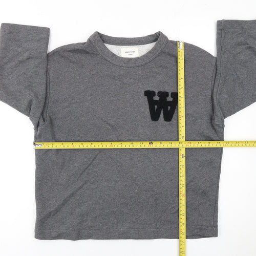 Wood Wood Women Grey XS Pullover Sweatshirt with W Logo
