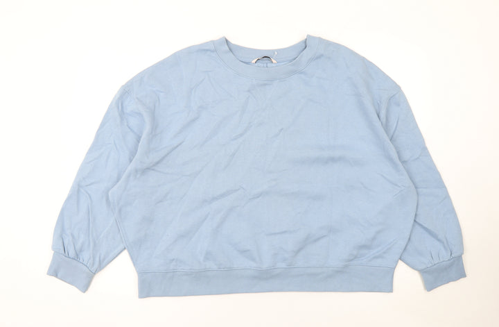 Tu Women’s Blue Pullover Sweatshirt Large Cotton Blend