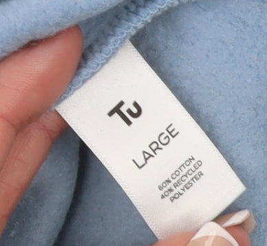 Tu Women’s Blue Pullover Sweatshirt Large Cotton Blend
