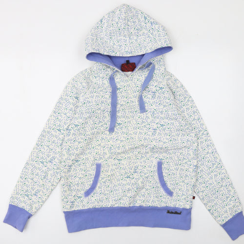 Red or Dead Women's Blue Floral Pullover Hoodie Medium