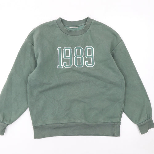 Zara Girls Green 1989 Sweatshirt - 11 Years Classic Pullover Style