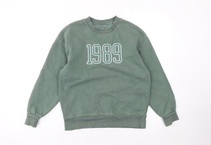 Zara Girls Green 1989 Sweatshirt - 11 Years Classic Pullover Style