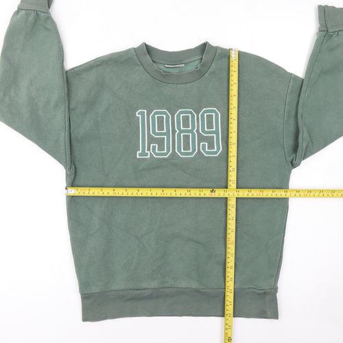 Zara Girls Green 1989 Sweatshirt - 11 Years Classic Pullover Style
