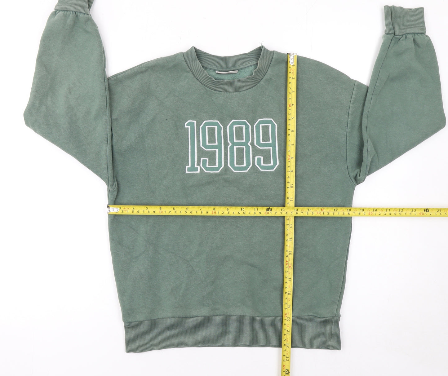 Zara Girls Green 1989 Sweatshirt - 11 Years Classic Pullover Style