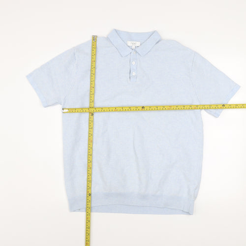 Next Men’s Blue Cotton Short Sleeve Polo Shirt L 100% Cotton