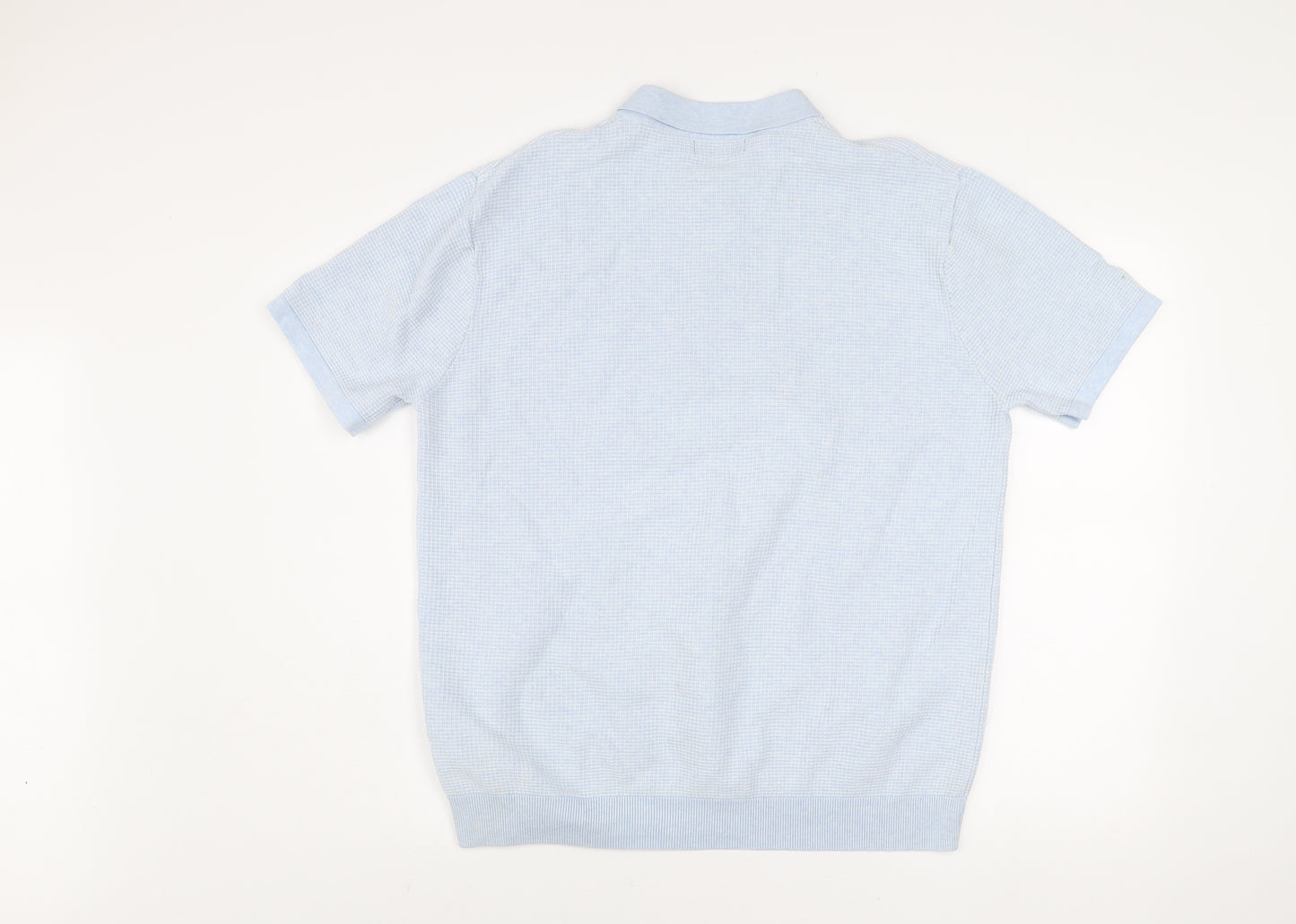 Next Men’s Blue Cotton Short Sleeve Polo Shirt L 100% Cotton