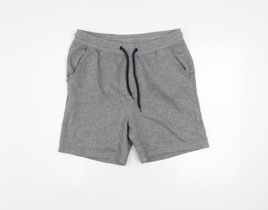 Livergy Men's Grey Sweat Shorts Size L Lightweight Cotton Blend