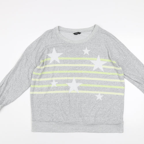 Next Women’s Grey Star Stripe Pullover Jumper Size 20