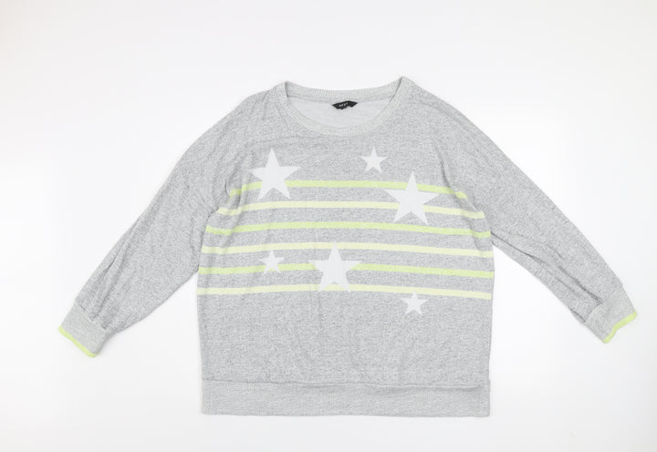 Next Women’s Grey Star Stripe Pullover Jumper Size 20