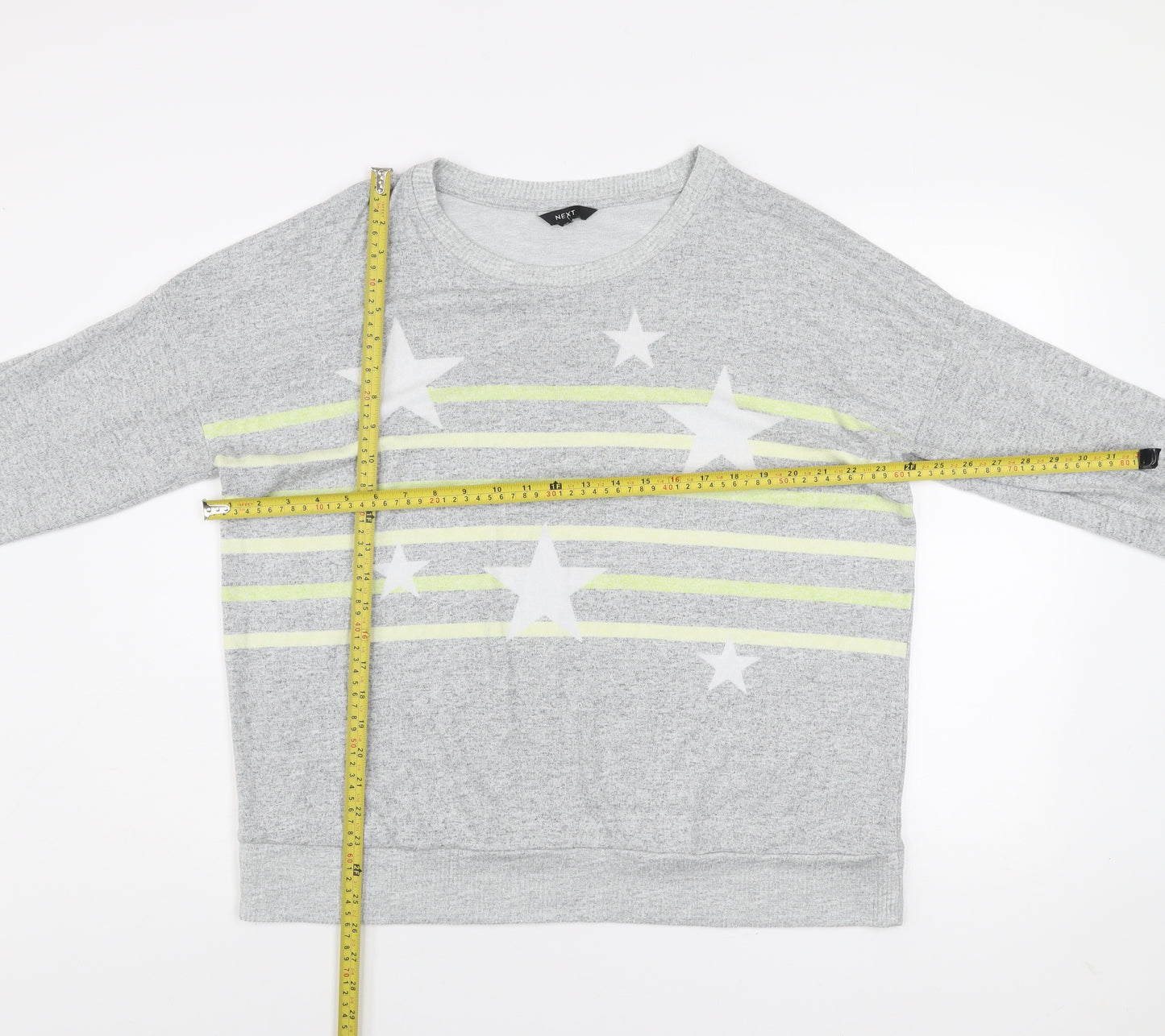 Next Women’s Grey Star Stripe Pullover Jumper Size 20