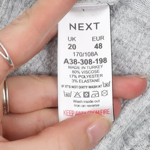 Next Women’s Grey Star Stripe Pullover Jumper Size 20