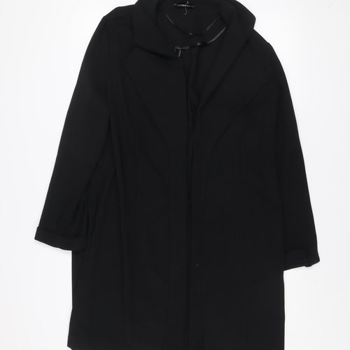 Wallis Women's Black Mid-Length Polyester Overcoat UK 10