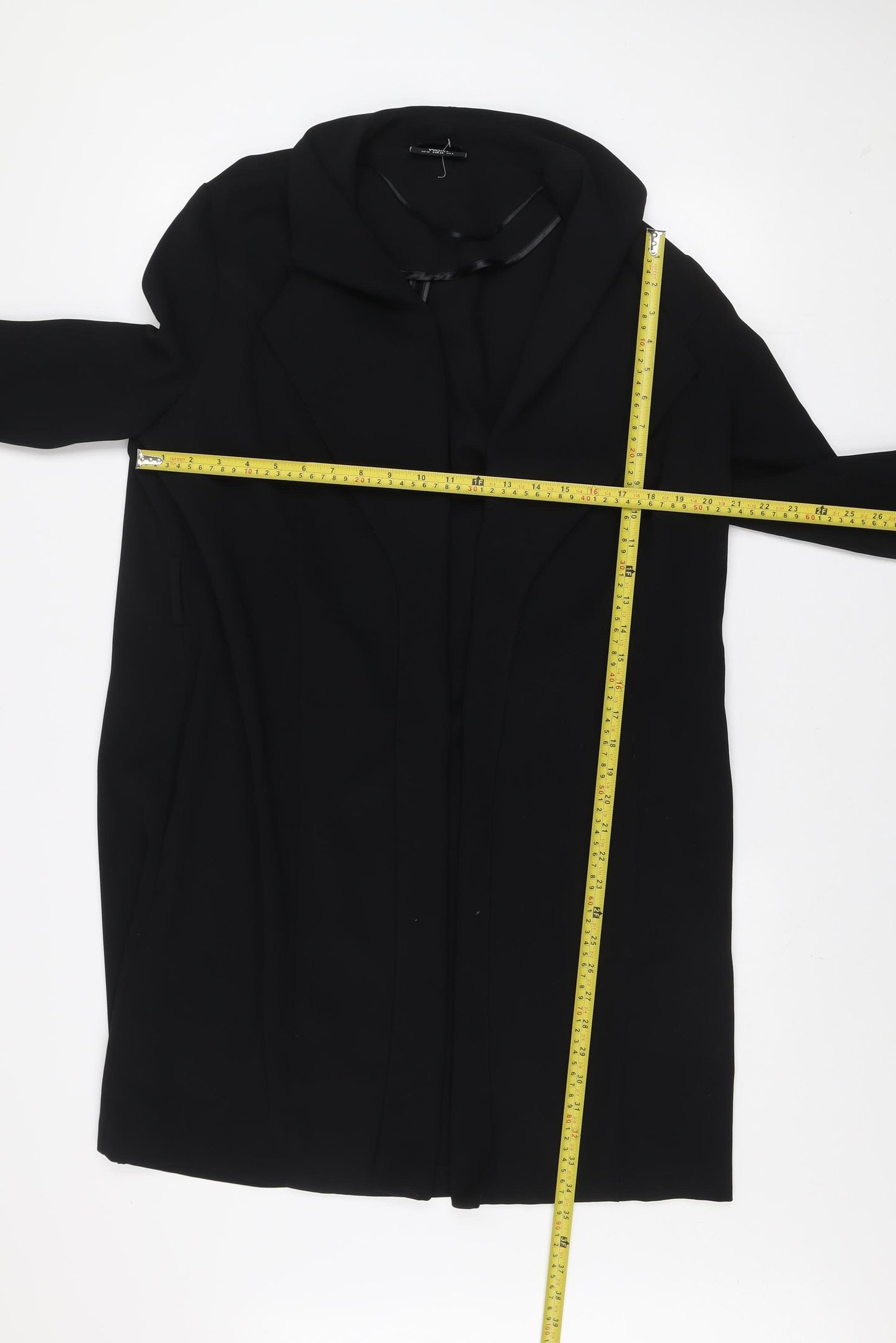 Wallis Women's Black Mid-Length Polyester Overcoat UK 10