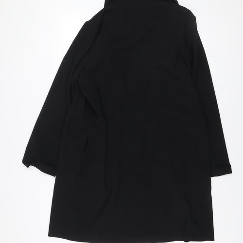Wallis Women's Black Mid-Length Polyester Overcoat UK 10