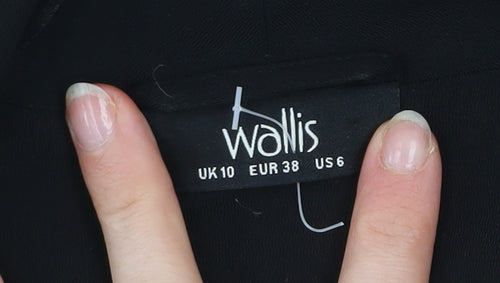 Wallis Women's Black Mid-Length Polyester Overcoat UK 10