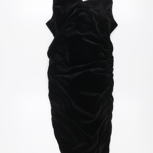 Pink Vanilla Women’s Black Velvet Slip Dress Size 10 Partywear