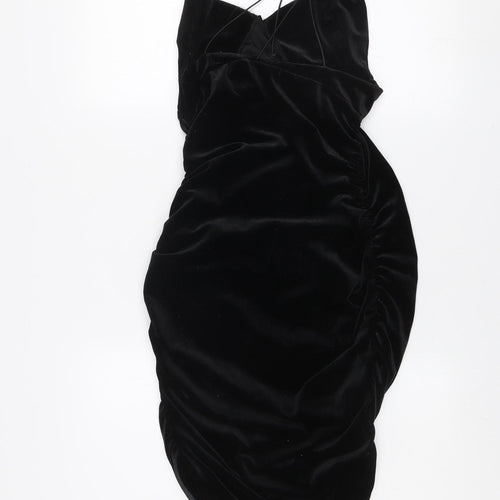 Pink Vanilla Women’s Black Velvet Slip Dress Size 10 Partywear