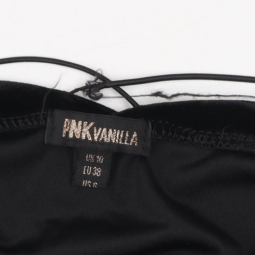 Pink Vanilla Women’s Black Velvet Slip Dress Size 10 Partywear