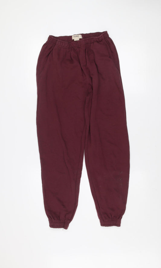 Pull & Bear Women's Red Cotton Jogger Sweatpants Size M
