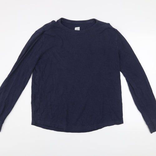 GAP Men Blue Cotton Long Sleeve Crew Neck Knit Top Size M