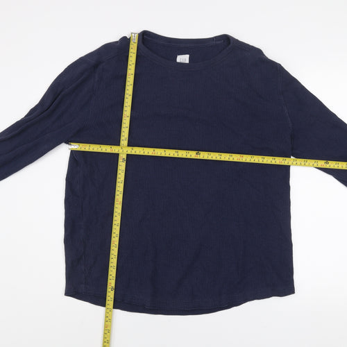 GAP Men Blue Cotton Long Sleeve Crew Neck Knit Top Size M