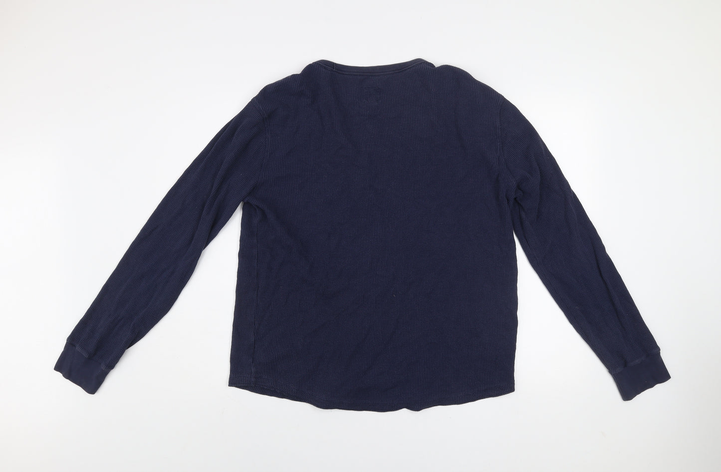 GAP Men Blue Cotton Long Sleeve Crew Neck Knit Top Size M