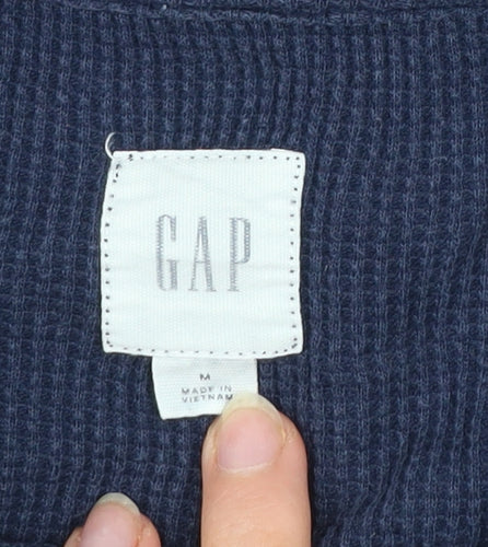 GAP Men Blue Cotton Long Sleeve Crew Neck Knit Top Size M