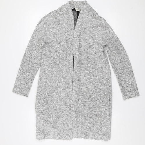 Miss Selfridge Womens Grey Long Knit Coatigan Size 6 Regular