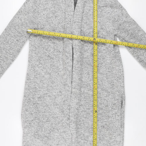 Miss Selfridge Womens Grey Long Knit Coatigan Size 6 Regular