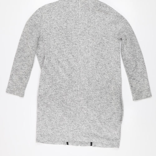Miss Selfridge Womens Grey Long Knit Coatigan Size 6 Regular
