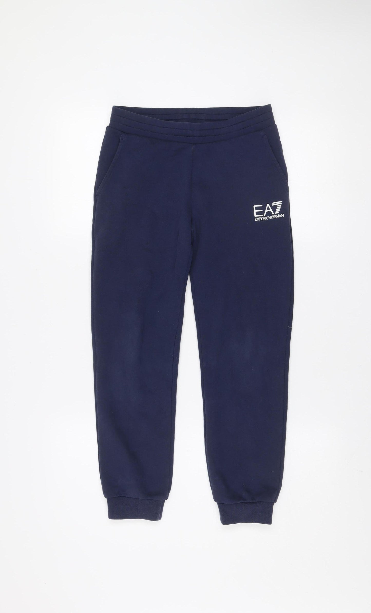 Emporio Armani Boys Blue EA7 Jogger Trousers 10 Years Cotton Blend