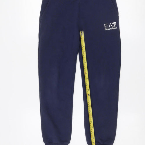 Emporio Armani Boys Blue EA7 Jogger Trousers 10 Years Cotton Blend