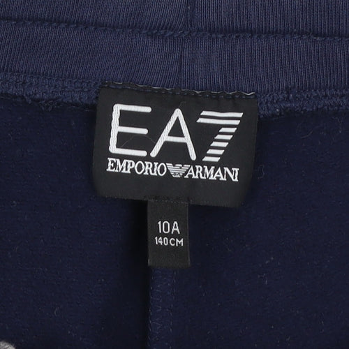 Emporio Armani Boys Blue EA7 Jogger Trousers 10 Years Cotton Blend
