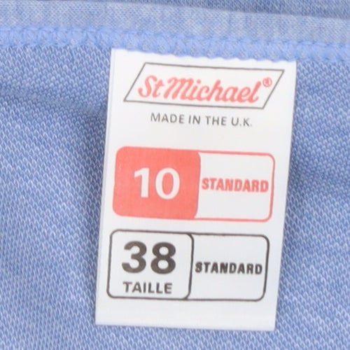Marks and Spencer Women Blue Colourblock Shift Dress Size 10 Long Sleeve Retro