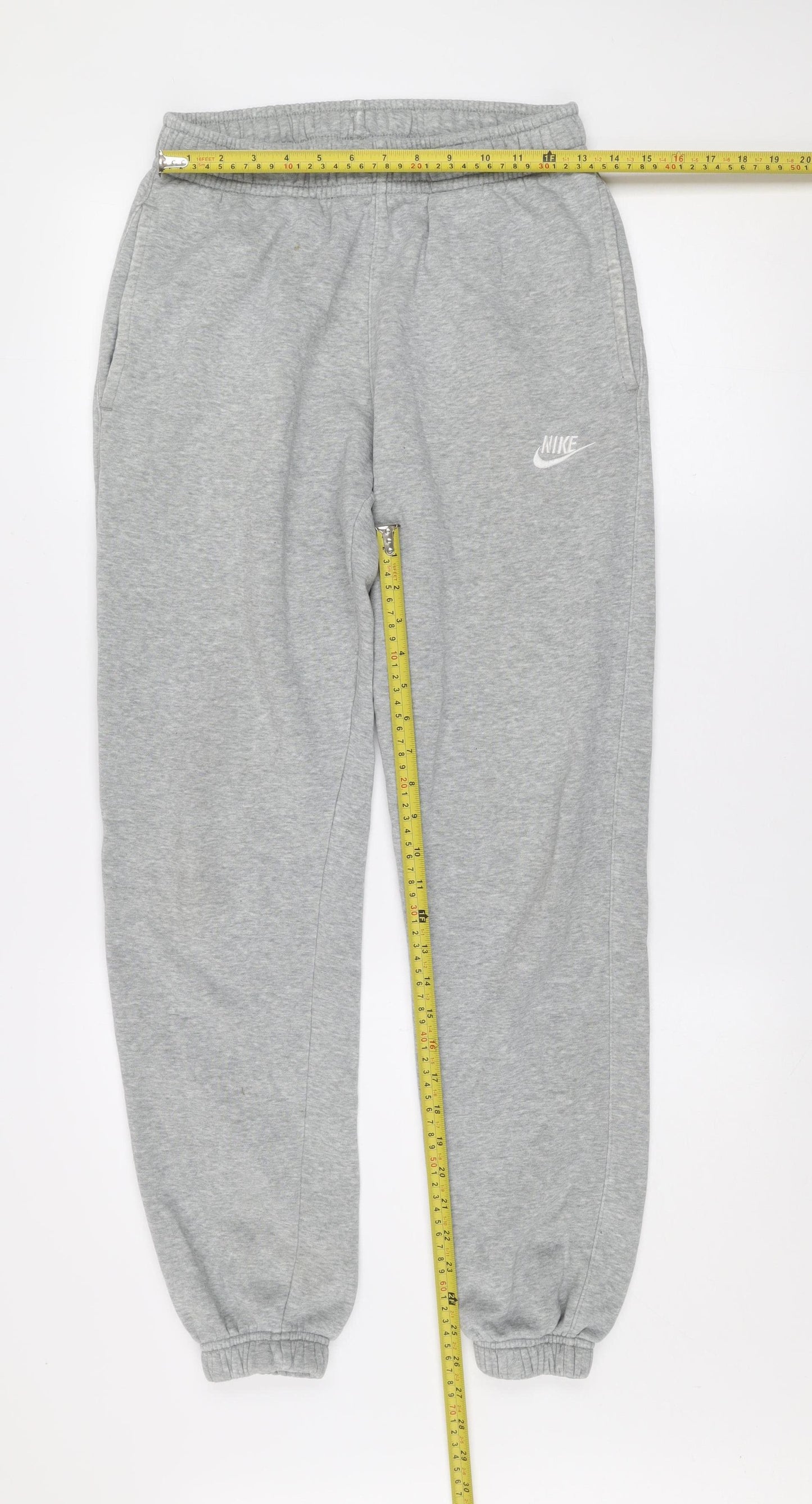 Nike Men's Grey Jogger Sweatpants Size S Fleece Cotton Blend