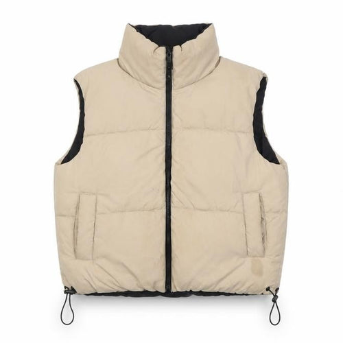 Brave Soul Womens Beige Puffer Waistcoat XS UK 8 Lightweight Zip Vest