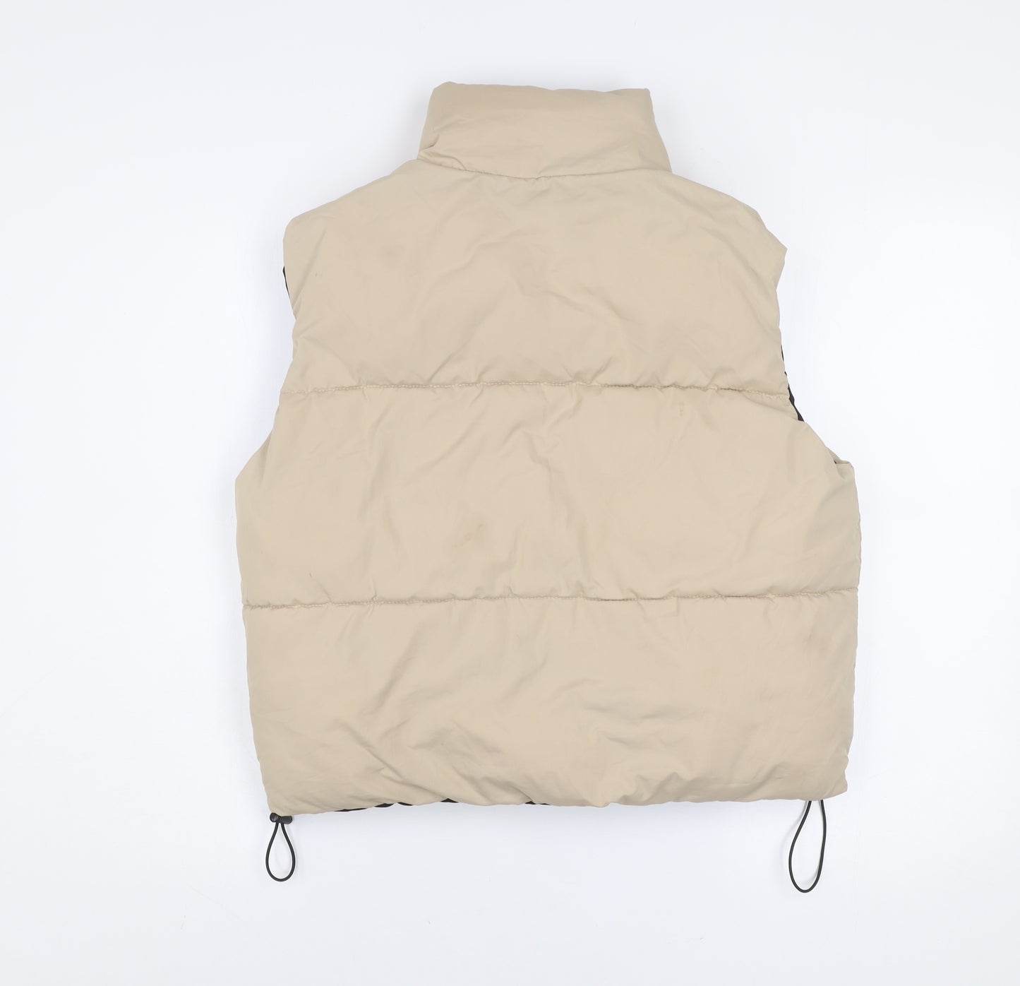 Brave Soul Womens Beige Puffer Waistcoat XS UK 8 Lightweight Zip Vest
