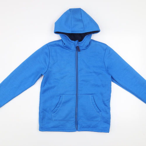 Mountain Warehouse Boys Blue Fleece Hooded Full Zip Jacket Age 13 Years