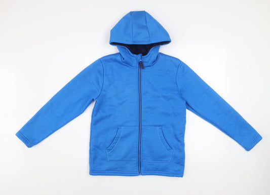 Mountain Warehouse Boys Blue Fleece Hooded Full Zip Jacket Age 13 Years