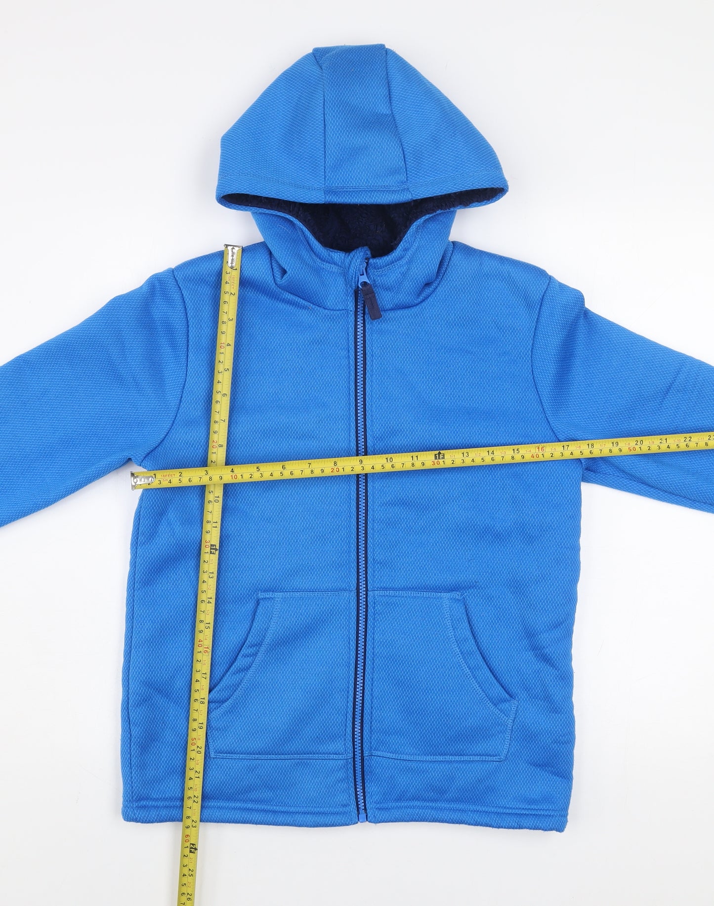 Mountain Warehouse Boys Blue Fleece Hooded Full Zip Jacket Age 13 Years