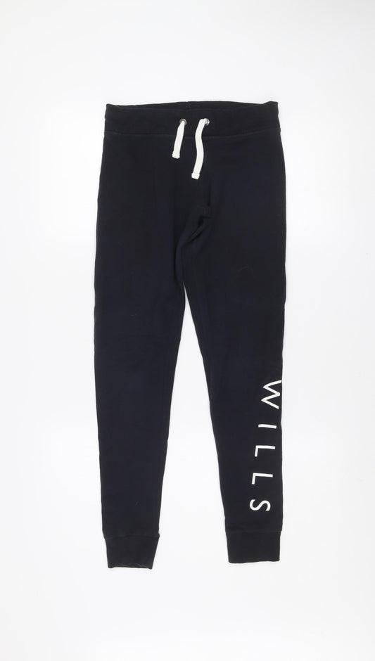 Jack Wills Womens Black Jogger Sweatpants UK 8 Cotton Blend