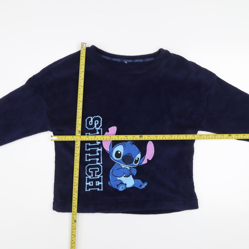 George Disney Stitch Blue Fleece Pyjama Top Women’s Size 8
